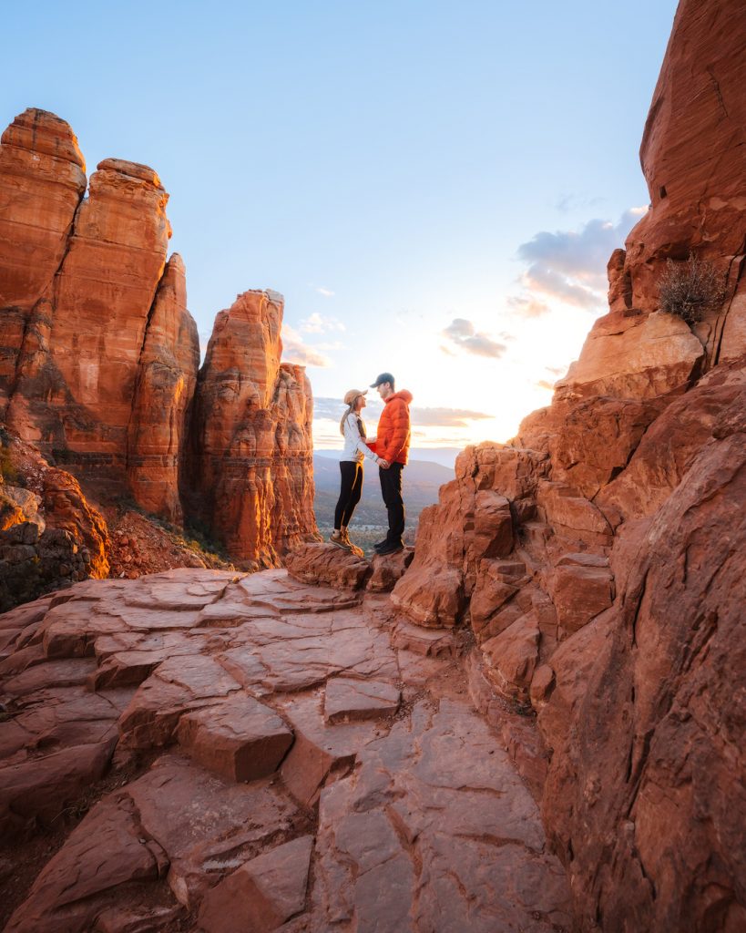 How To Take Stunning Travel Photos as a Couple - Renee Roaming - Sedona Cathedral Rock