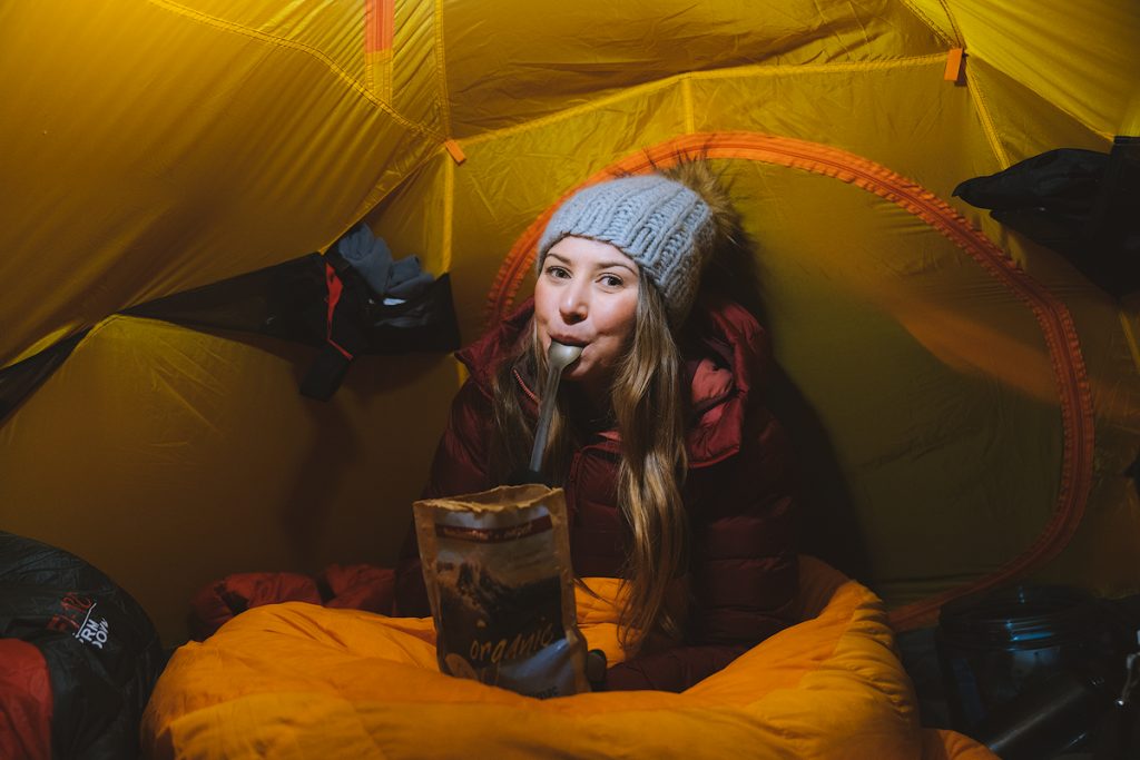 Ultimate Guide to Winter Hiking and Camping - backpacking meal