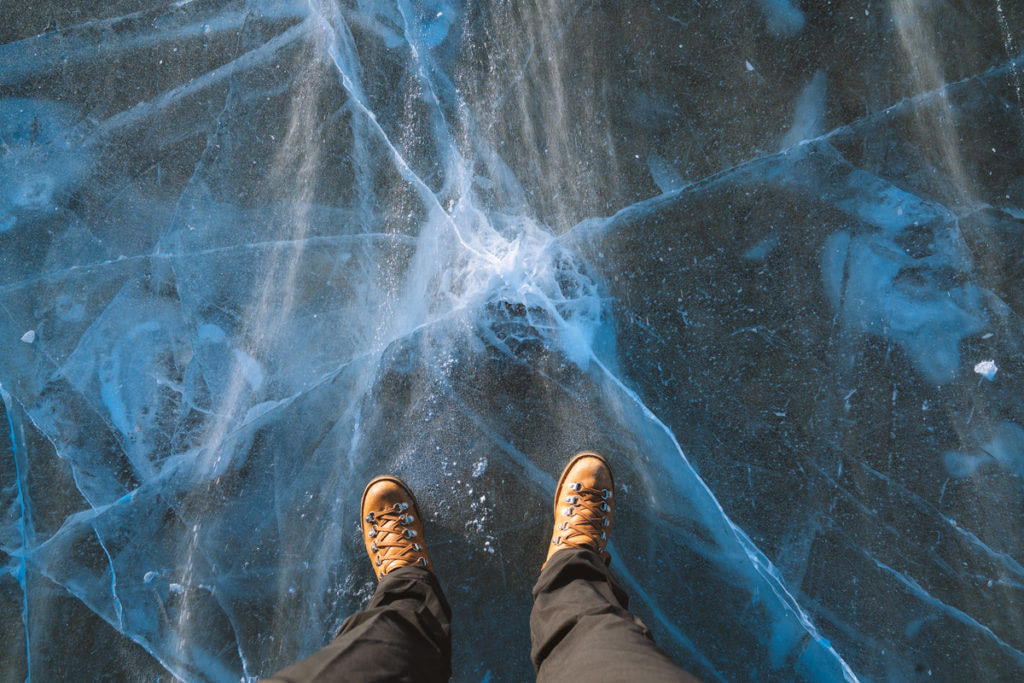 Standing on Frozen Lake