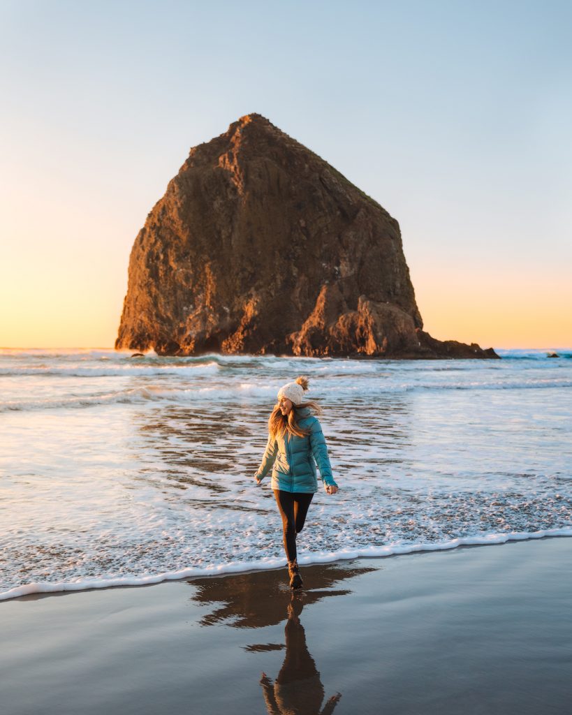 Scenic Oregon 7 Day Road Trip Exploring the Mountains and Coast- Cannon Beach Sunset