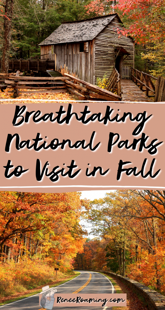 Fall is one of the best times of the year to take a national park adventure! Not only are crowds generally quieter and accommodation is cheaper, but you also get to see the beautiful fall foliage and changing colors! In this blog post I am sharing the 12 best national parks to visit in the fall. These recommendations also come from firsthand experience of someone who has traveled to every US national park! | national parks fall color | national parks fall foliage |