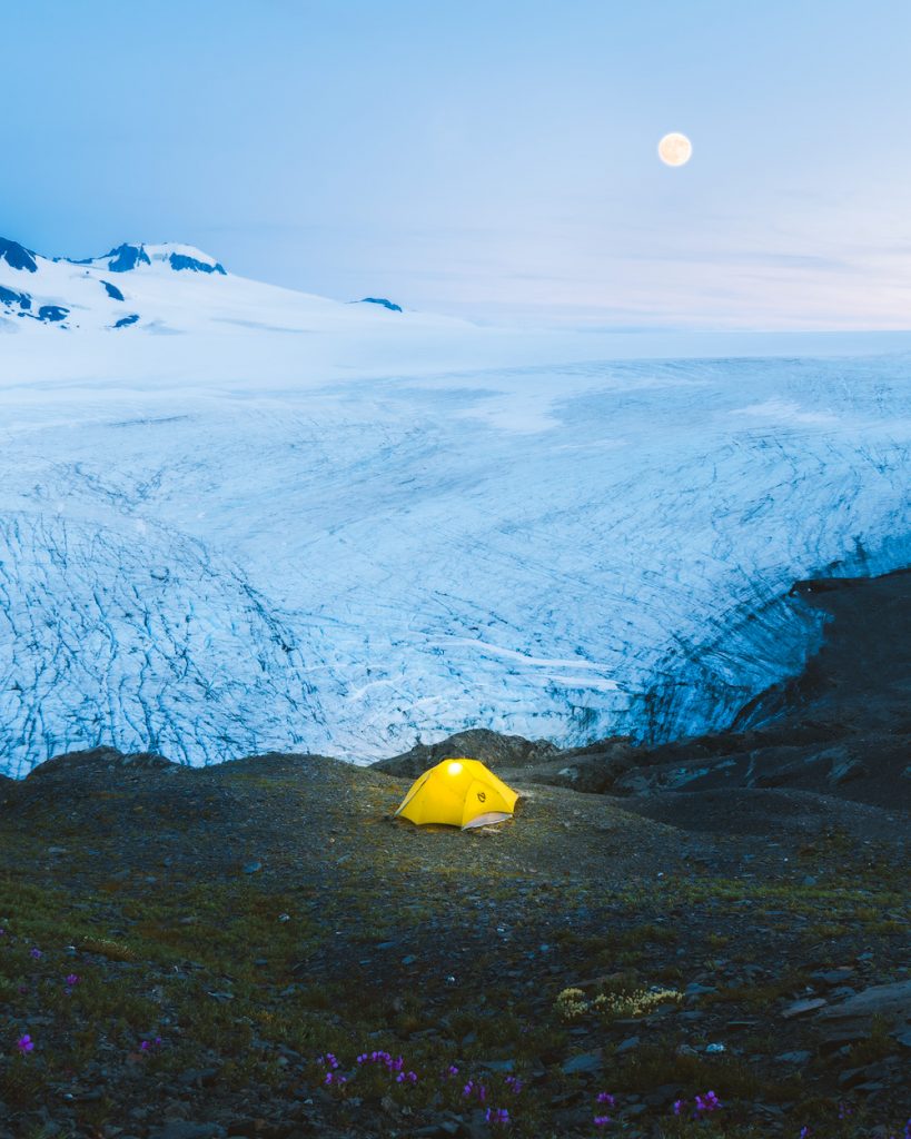 The Ultimate Guide to Exploring Kenai Fjords National Park - Camping Harding Icefield Full Moon