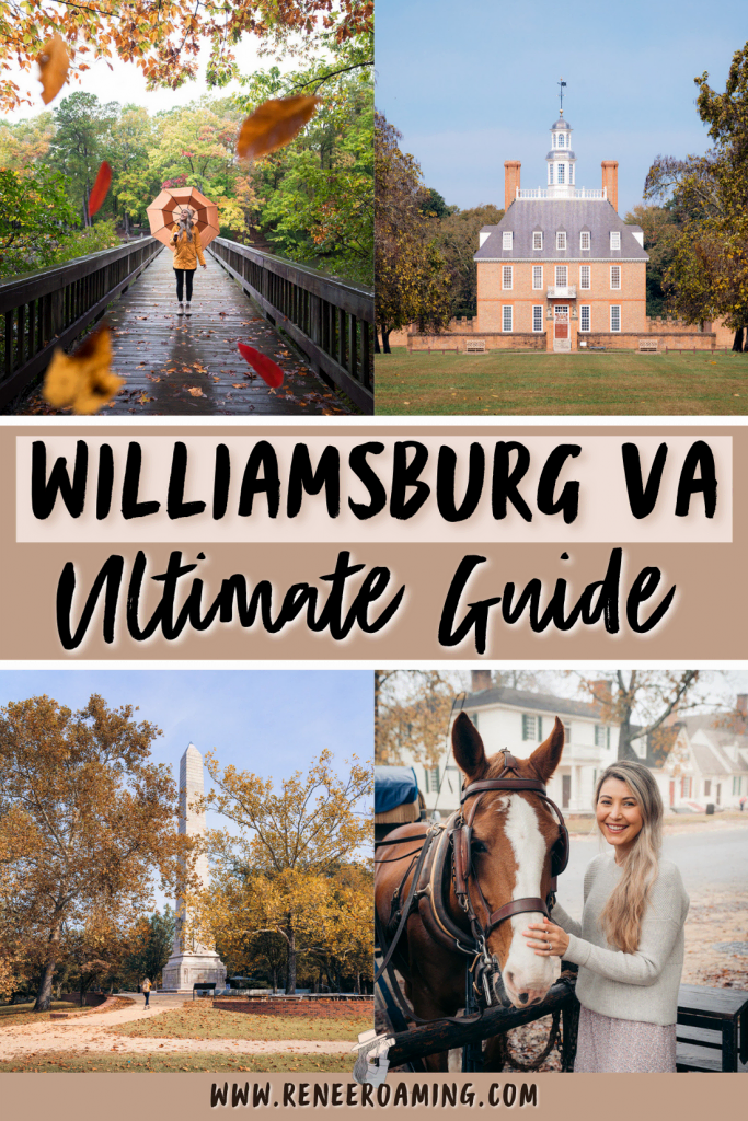 Williamsburg Virginia is a charming city known for its Colonial-era history, delicious restaurants, and close proximity to a wide range of activities. It is one of three areas in the Historic Triangle of Virginia, along with Jamestown and Yorktown. I am sharing everything you need to know to plan your own trip, including the best things to do, where to stay, amazing places to eat, and the ultimate itinerary! #WilliamsburgVirginia #WilliamsburgVA #Yorktown #Jamestown