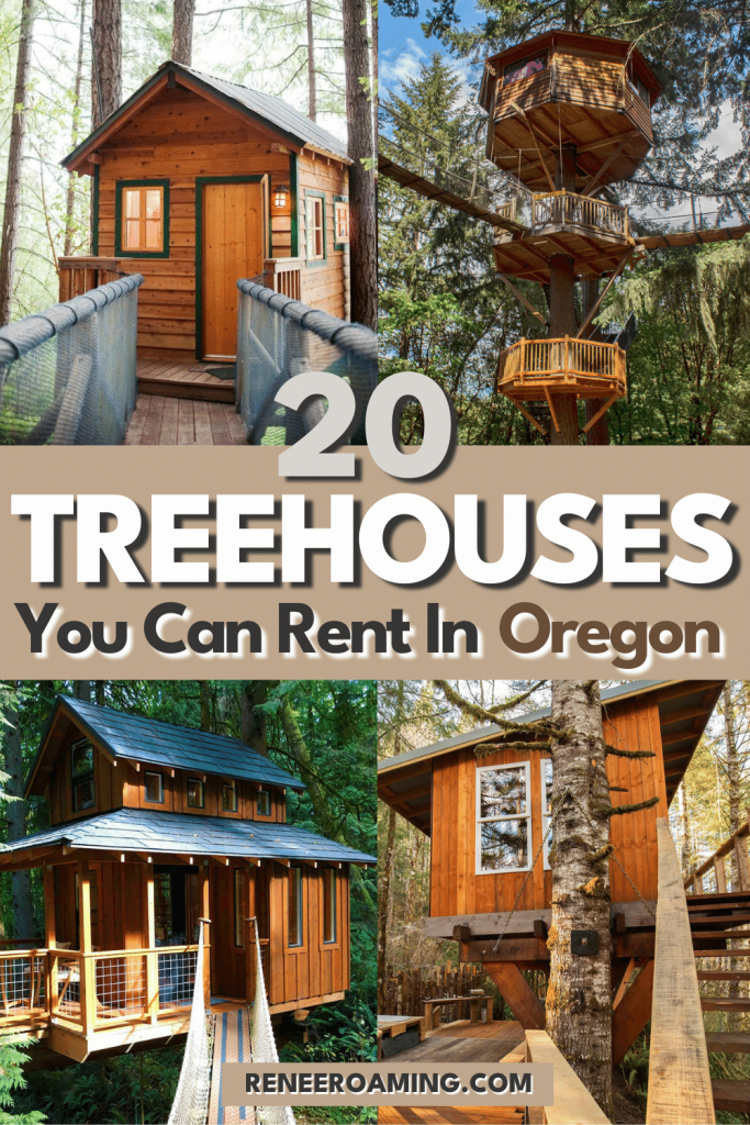 If you spent hours daydreaming as a kid about living in a treehouse, you were not alone! You might just be surprised at how different the treehouses you can rent in Oregon can be. From treehouses with ocean views to those in the city, and EVEN treehouse communities, bring your childhood dreams to life by booking a stay at one of these 20 Oregon treehouses! | Best treehouses in Oregon | Pacific Northwest treehouses | Oregon cabins | #Oregon #Treehouse #Cabin