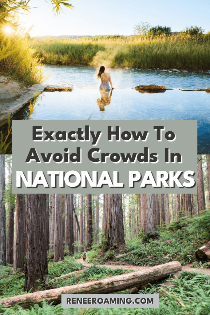 National Parks are so fun to visit but sometimes trying to avoid the crowds and planning ahead can be a bit frustrating. In this travel guide, I want to share with you the best tips on exactly how to avoid crowds in national parks, so you can make the most of your visit! | #nationalparks #usatravel #roadtrip