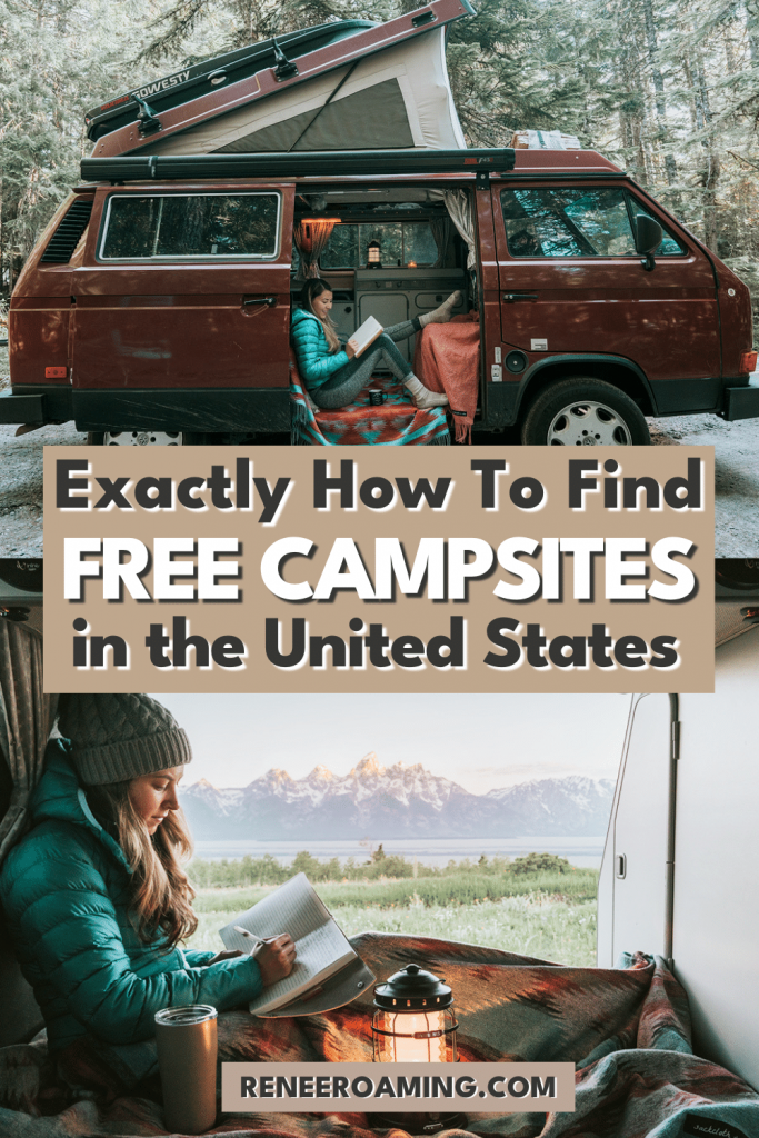 Using free camping around the USA is a budget-friendly and convenient way to take road trips! Not only can it help cut back on travel costs, but staying at free campsites typically provides gorgeous views, solitude from other people, and a quick way to make an overnight stop while on the road. There are many ways to find these free camping spots and this article provides all the resources to help you find amazing free campsites! #freecamping #carcamping #roadtrip