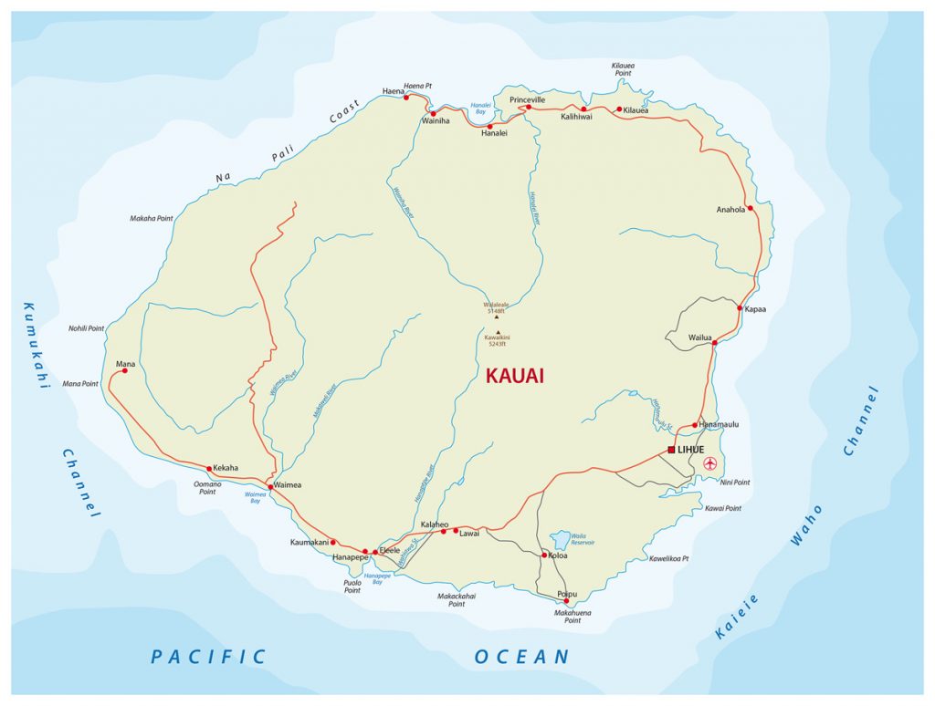 Map of Kauai Locations
