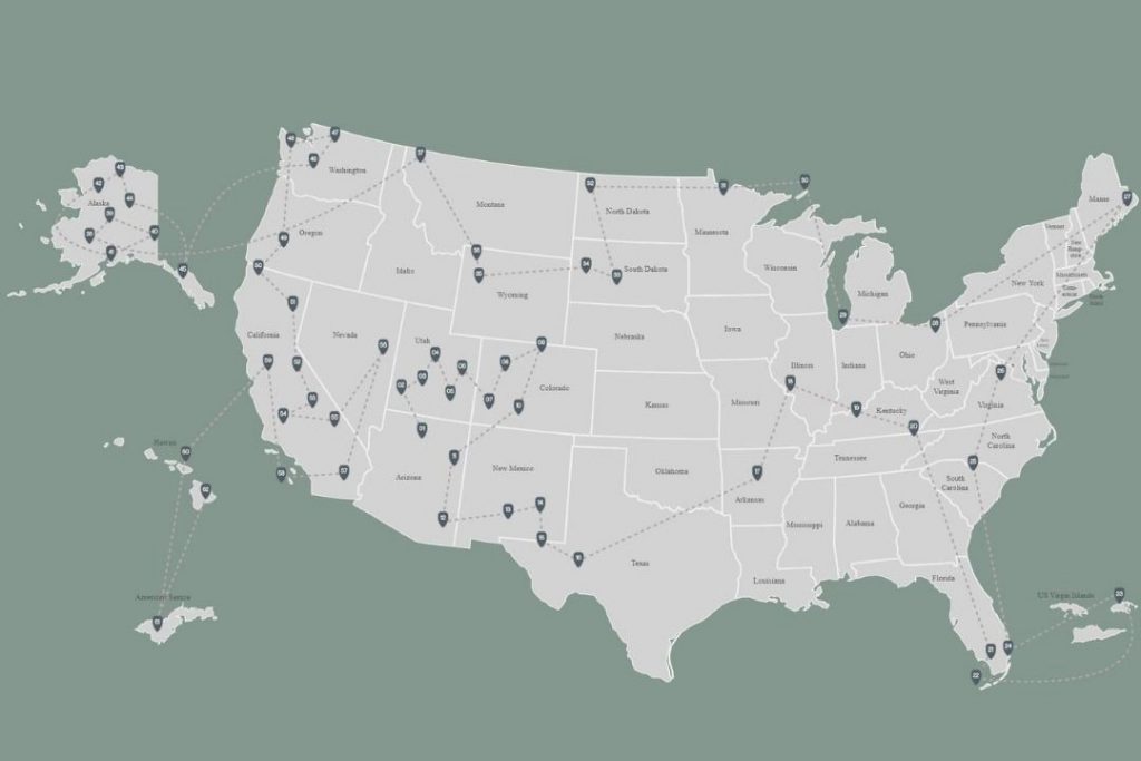 road trip us national parks map