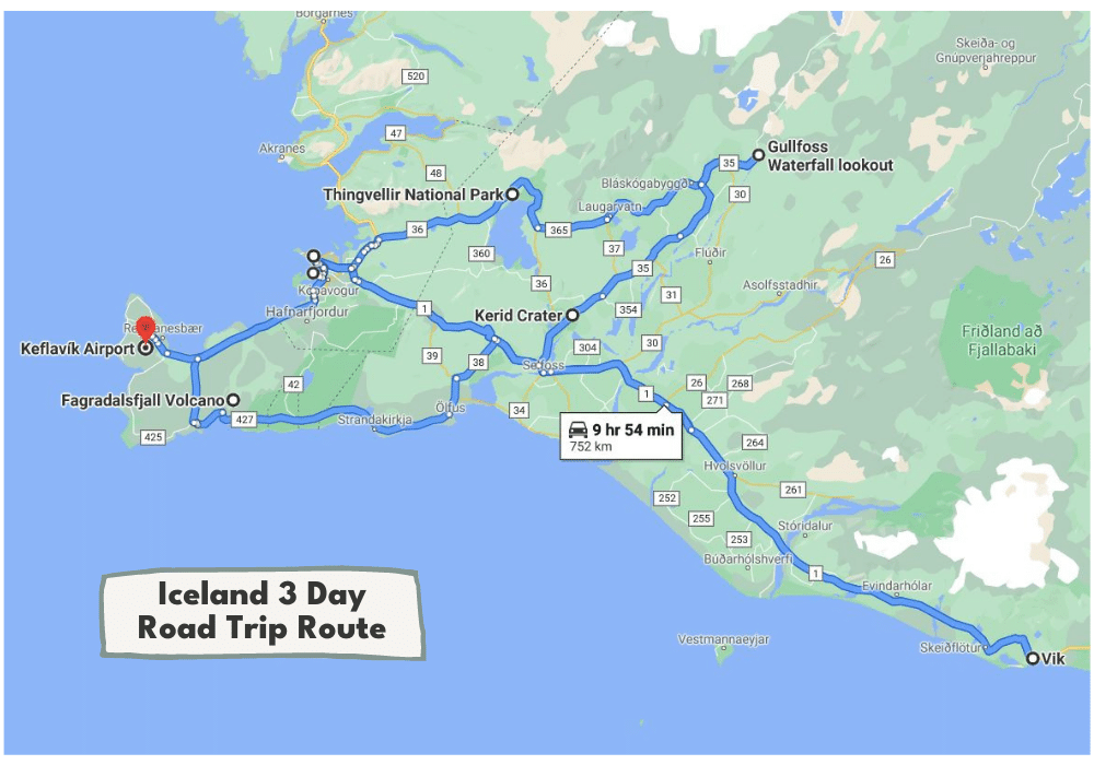 3 Day Iceland Road Trip Itinerary Map | Incredible Iceland Road Trip Itinerary and Planning Guide